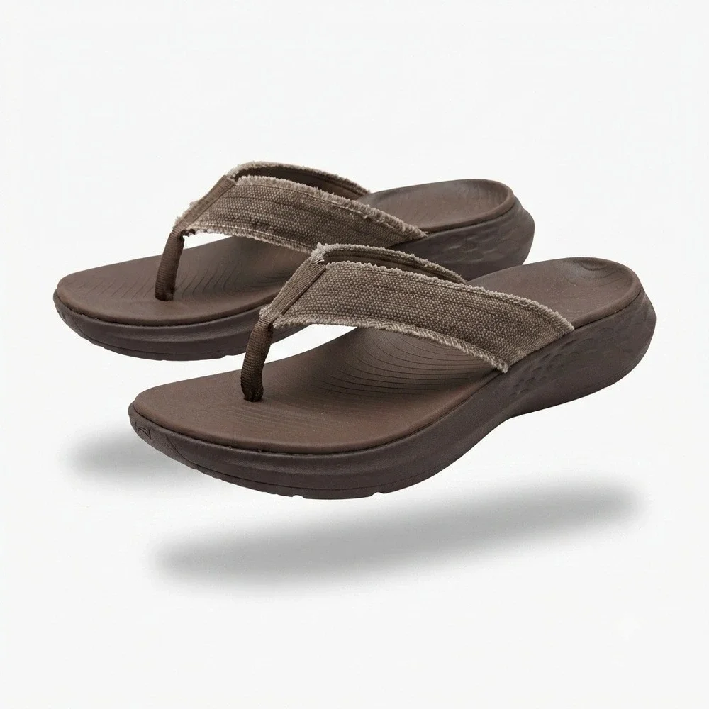 Skechers Parson SD Gino Sandals Mens Size 9 Chocolate Brown Flip Flops **NEW**
